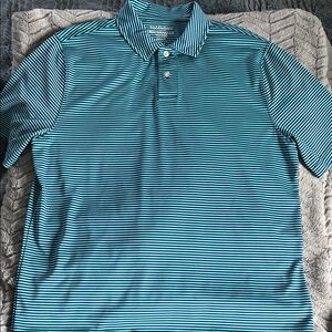 Men's Striped Polo Shirt - Blue